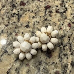 Vintage White Beaded Earrings